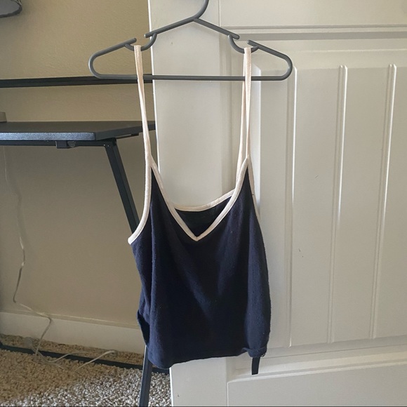 A black tank top with white straps - Picture 2 of 2